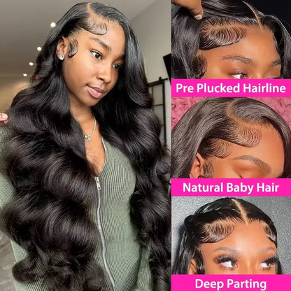 Body Wave Lace Front Human Hair Wig 250 Density 13x4 13x6 5x5 Glueless