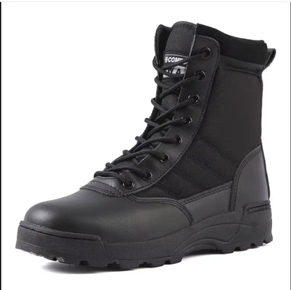 Men's Tactical Combat Boots – High-Top Military Hiking Ankle Shoes