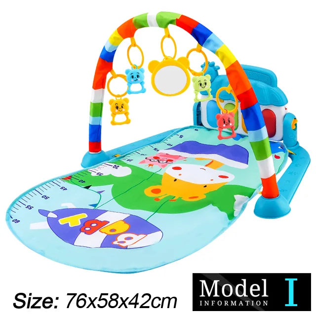 Baby Fitness Stand Music Play Gym Activity Toys Newborn Piano Crawling Blanket Pedal Game Pad Early