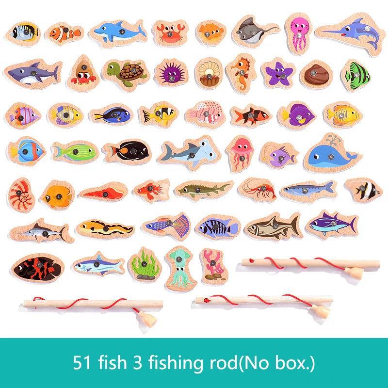 Wooden Magnetic Fishing Toy – Montessori Ocean Learning Game for Kids
