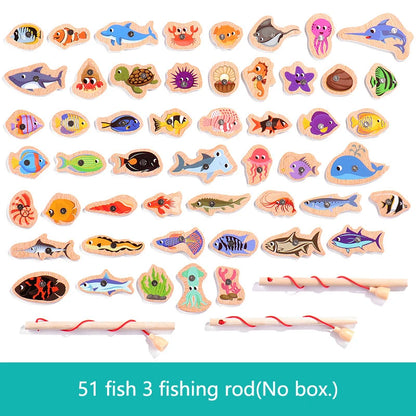 Wooden Magnetic Fishing Toy – Montessori Ocean Learning Game for Kids