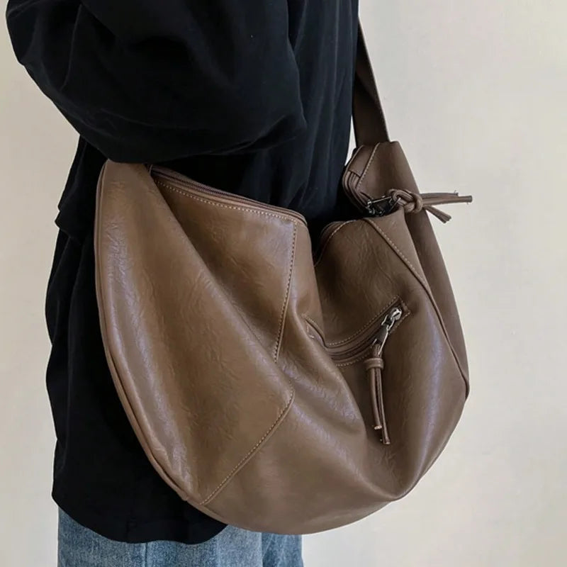 Dumpling Crossbody Bag – Large Capacity PU Leather
