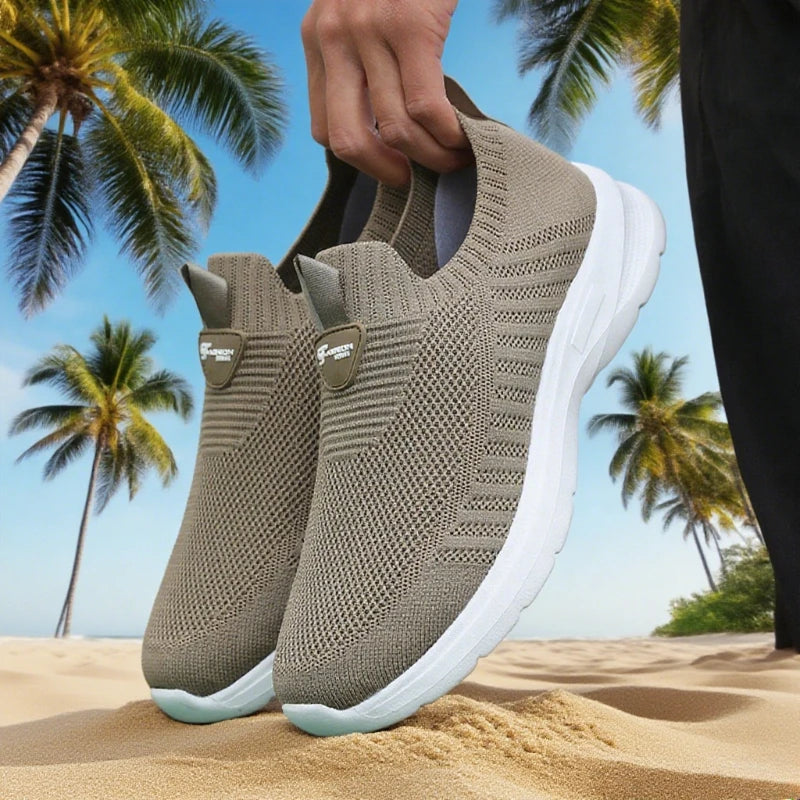 Men's Slip-On Mesh Sneakers – Lightweight Breathable Walking Shoes