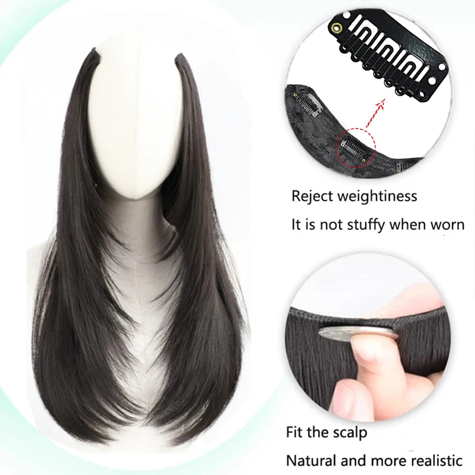 Synthetic Clip-In Hair Extension – Straight Layered, Fluffy