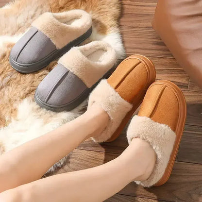 Plush Winter House Slippers – Warm Non-Slip Indoor Shoes