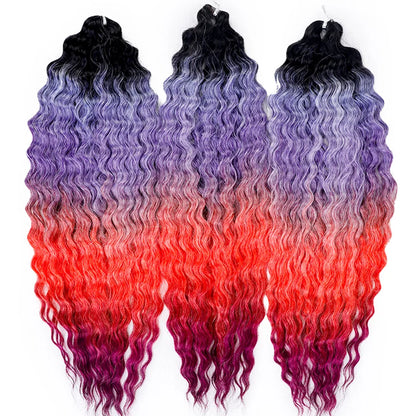 Idol 300g 22 Inch Ariel Curl Hair Water Wave Twist Crochet Synthetic Ombre Rainbow Color Braiding
