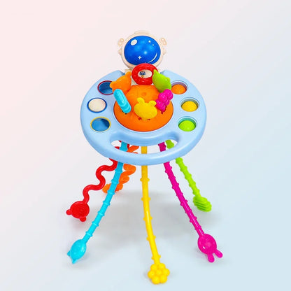 Baby Pull String Sensory Toy – Silicone Teething Rattle