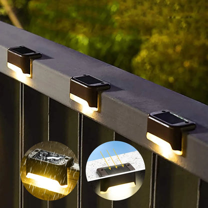 Pcs Solar Led Lights Outdoor Garden Light Deck Lamp Stairs Waterproof Step Patio Decor - Waterproof