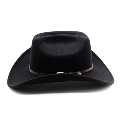 Vintage Western Cowboy Hat – Wide Brim Felt Hat for Men & Women