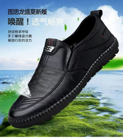 Men's PU Leather Loafers – Non-Slip Slip-On Casual Shoes
