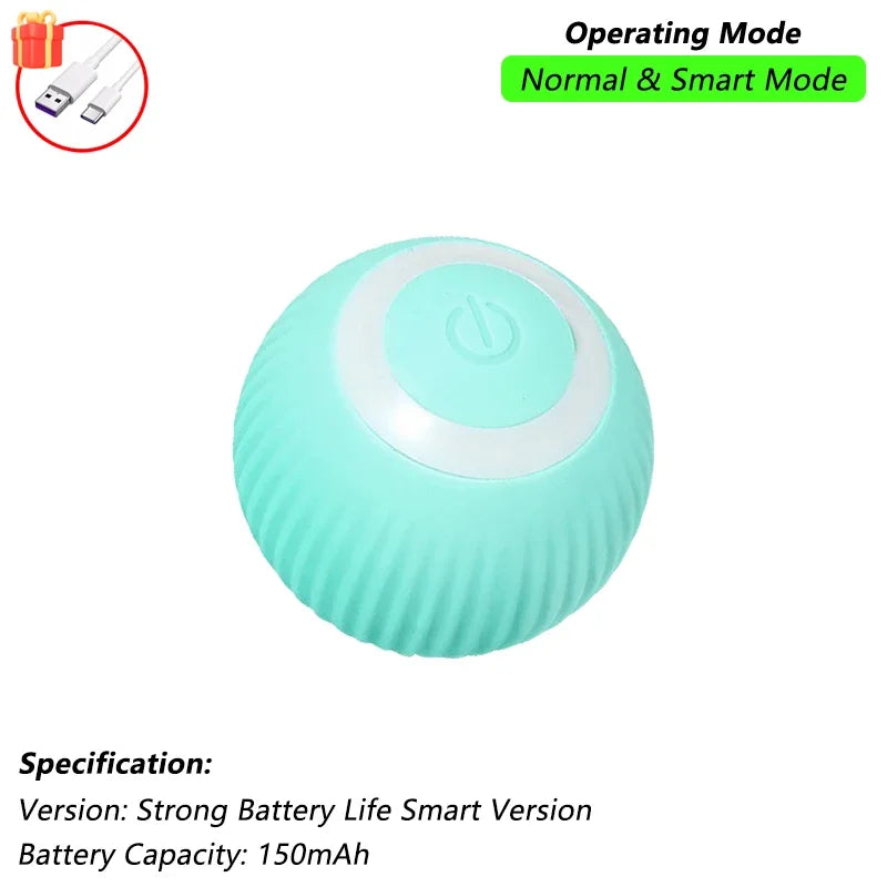 Interactive Cat Ball Toy – Automatic Rolling Ball with Plush Cover & Tail