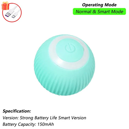 Interactive Cat Ball Toy – Automatic Rolling Ball with Plush Cover & Tail