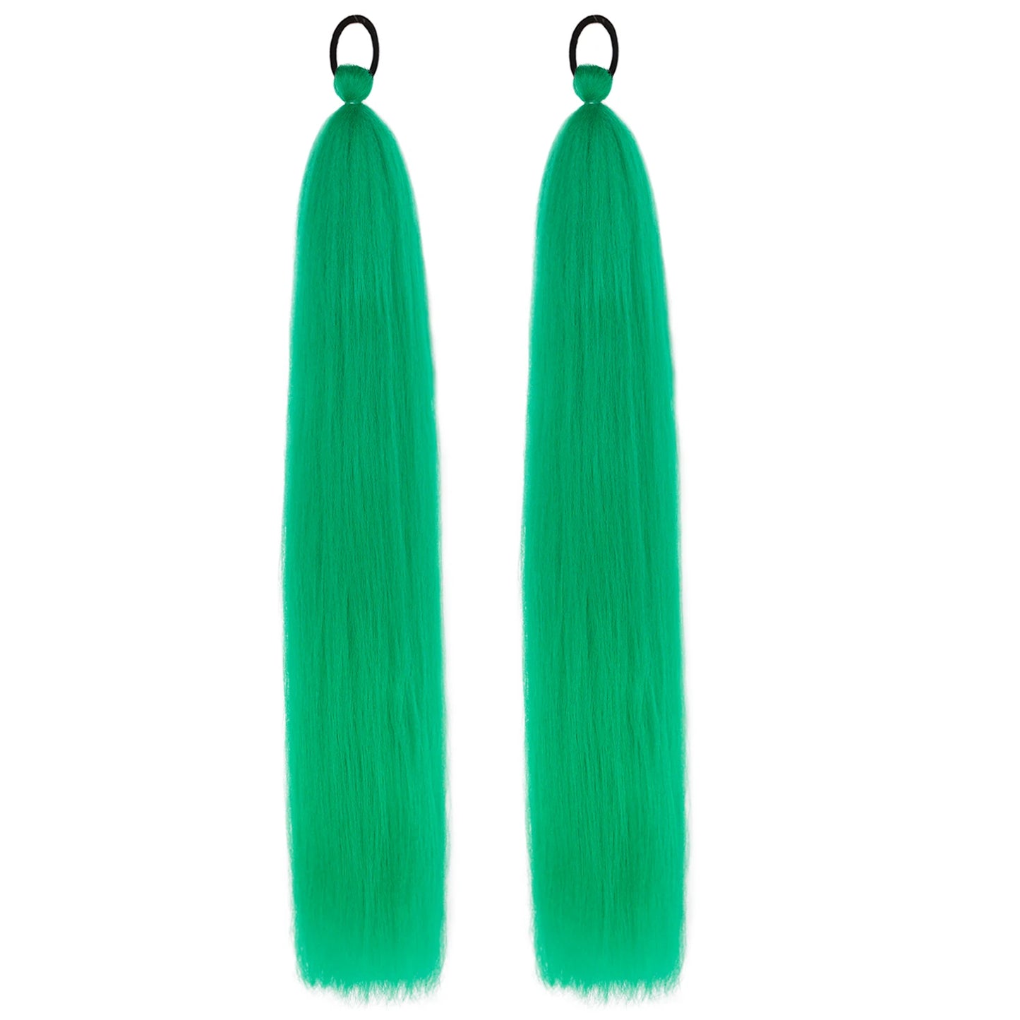 Synthetic Ponytail Extension 2-Piece Set – Long Straight with Rubber Band