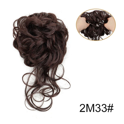 Synthetic Fiber Messy Bun Hairpiece Scrunchie Fake Chignon Hair Extensions Accessories Women Daily
