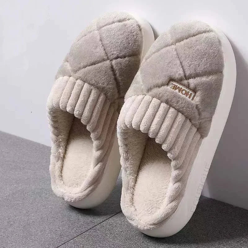 Plush Indoor Slippers Anti-Slip Soft Sole Winter Home Shoes