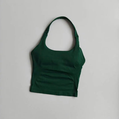 Halter Sports Bra for Women – Longline Shockproof Yoga Gym Top
