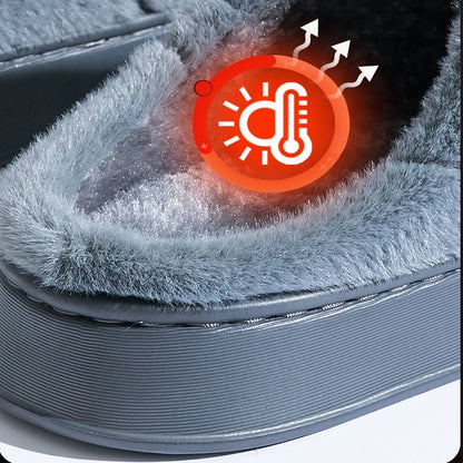 Trend Winter Couple Indoor Non-Slip Men Women Flip Flops Warm Slippers Home Slides Casual Bedroom