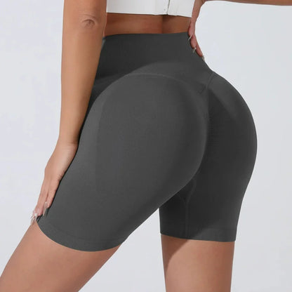 Women's High-Waist Butt Lifting Biker Shorts – Seamless Gym & Running Shorts