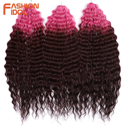 Idol 300g 22 Inch Ariel Curl Hair Water Wave Twist Crochet Synthetic Ombre Rainbow Color Braiding