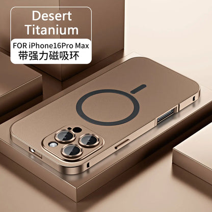 Aluminum Metal Frame Magnetic Case Iphone 13 12 14 15 16 17 Pro Max Magsafe Wireless Charging Lens