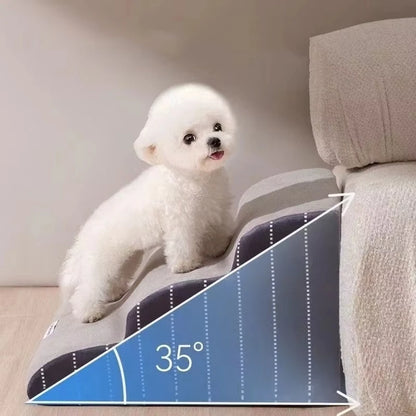Pet Stairs for Bed – 2 or 3 Step Foam Dog & Cat Ladder, Washable