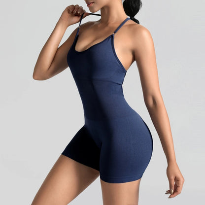 Women's Seamless Strappy Back Workout Jumpsuit
