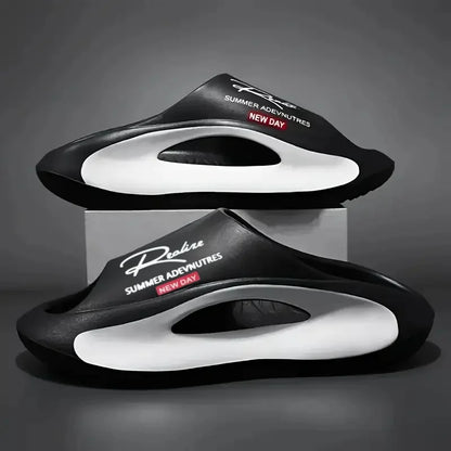 Men's Lightweight EVA Slides – Trendy Cut-Out Design Sandals
