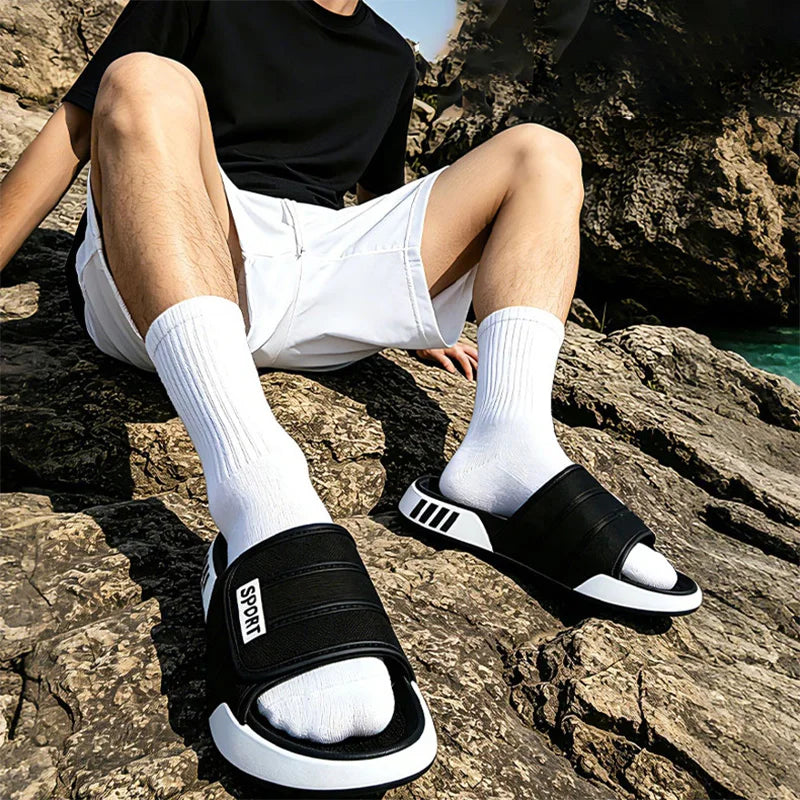 Men's Sport EVA Slippers – Soft Sole Plus Size Indoor & Outdoor Slides