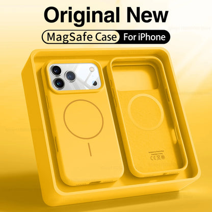 Magnetic Original Liquid Silicone Case Iphone 12 13 14 15 16 17 Pro Max Magsafe Cases Air Phone Back