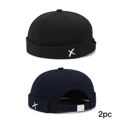 Docker Brimless Beanie Hat – Korean Streetwear Rolled Cap for Men & Women