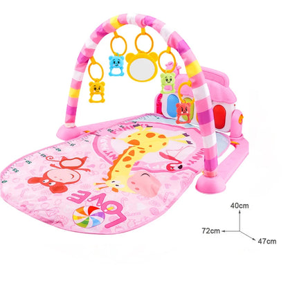 Baby Activity Gym Play Mat with Piano Keyboard & Hanging Toys