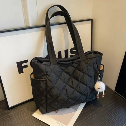 Quilted Tote Bag – Large Capacity Shoulder Bag for Women