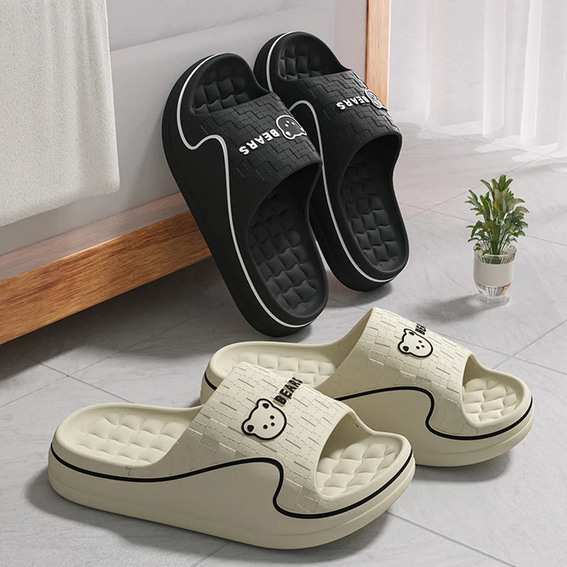 Women S Home Slippers Cute Cartoon Eva Indoor Bathroom Sandals Soft Sole Non-Slip Summer Outdoor