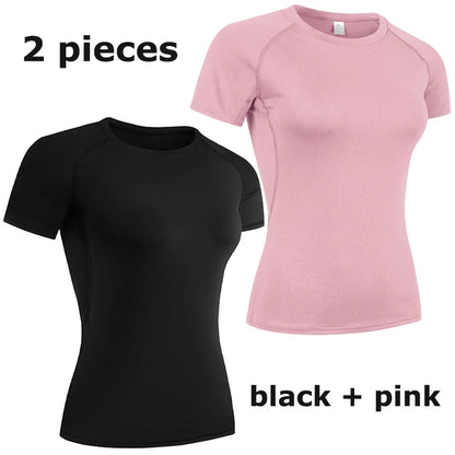 Women's Compression Athletic T-Shirt – Short Sleeve Quick Dry Workout Top