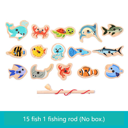 Wooden Magnetic Fishing Toy – Montessori Ocean Learning Game for Kids