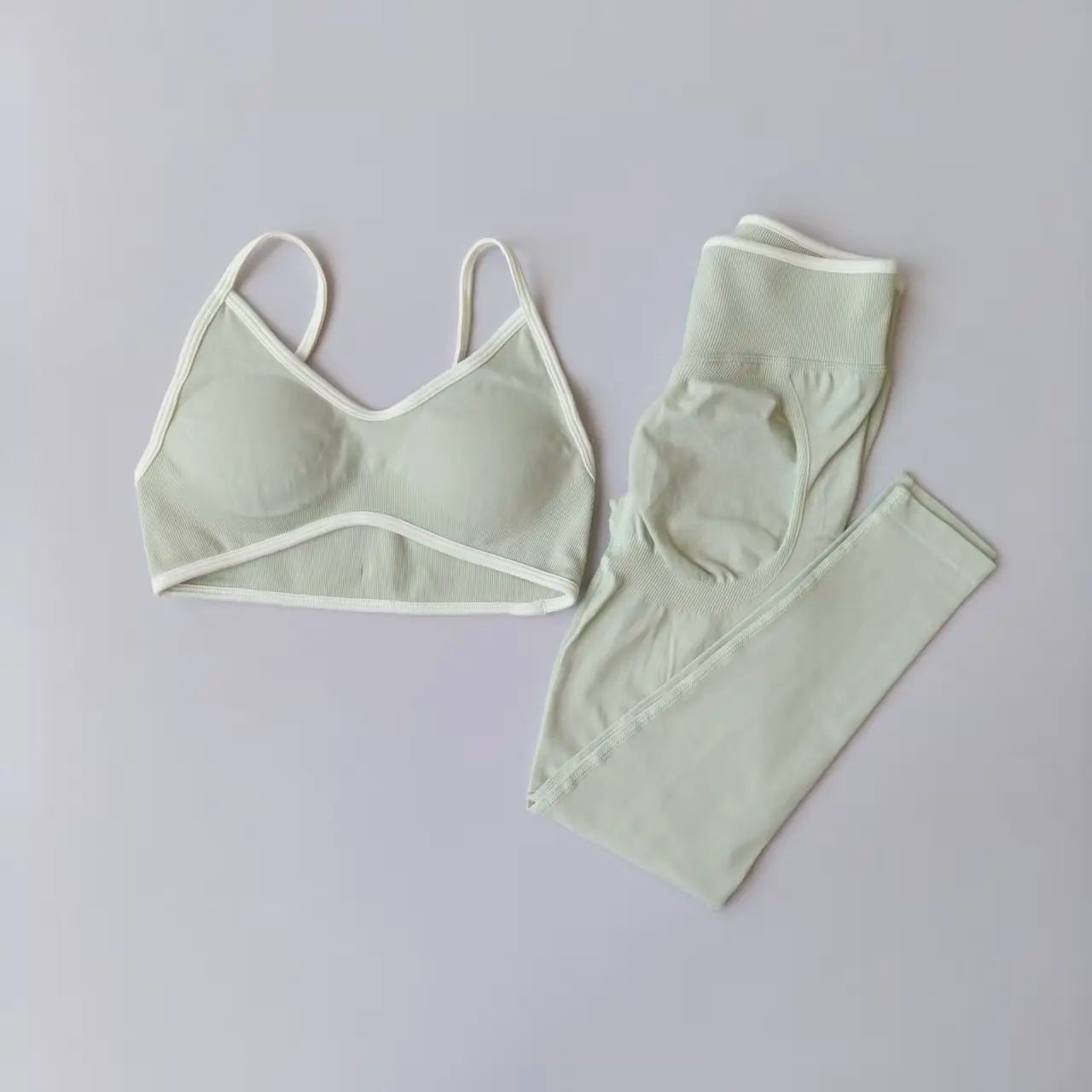 Seamless 2-Piece Yoga Set for Women – Sports Bra & High Waist Leggings