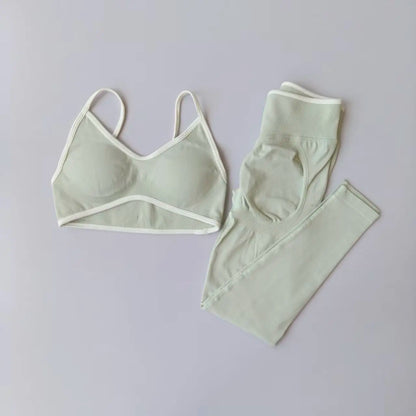 Seamless 2-Piece Yoga Set for Women – Sports Bra & High Waist Leggings
