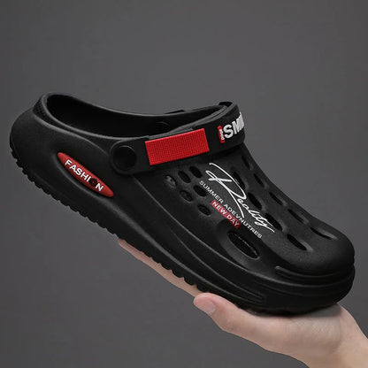 Men S Slippers Eva Hole Mens Mules Non-Slip Thick Soft Platform Slide Comfortable Sandals Summer