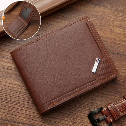 RFID Blocking Men's Slim Bifold Wallet – PU Leather