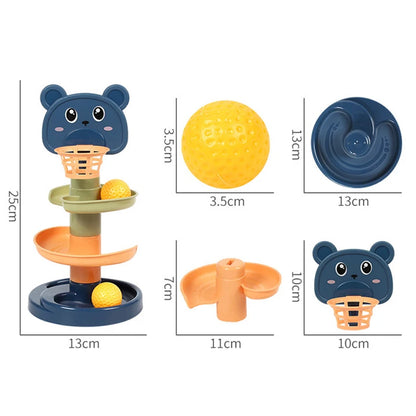 Montessori Rolling Ball Tower Baby Toy – Stacking Activity for Ages 1-3