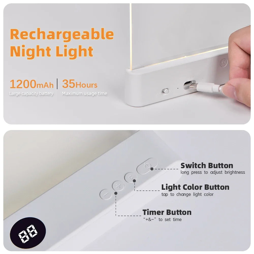 Book Light Led Lights Dimmable Panel Plate Book Lamp