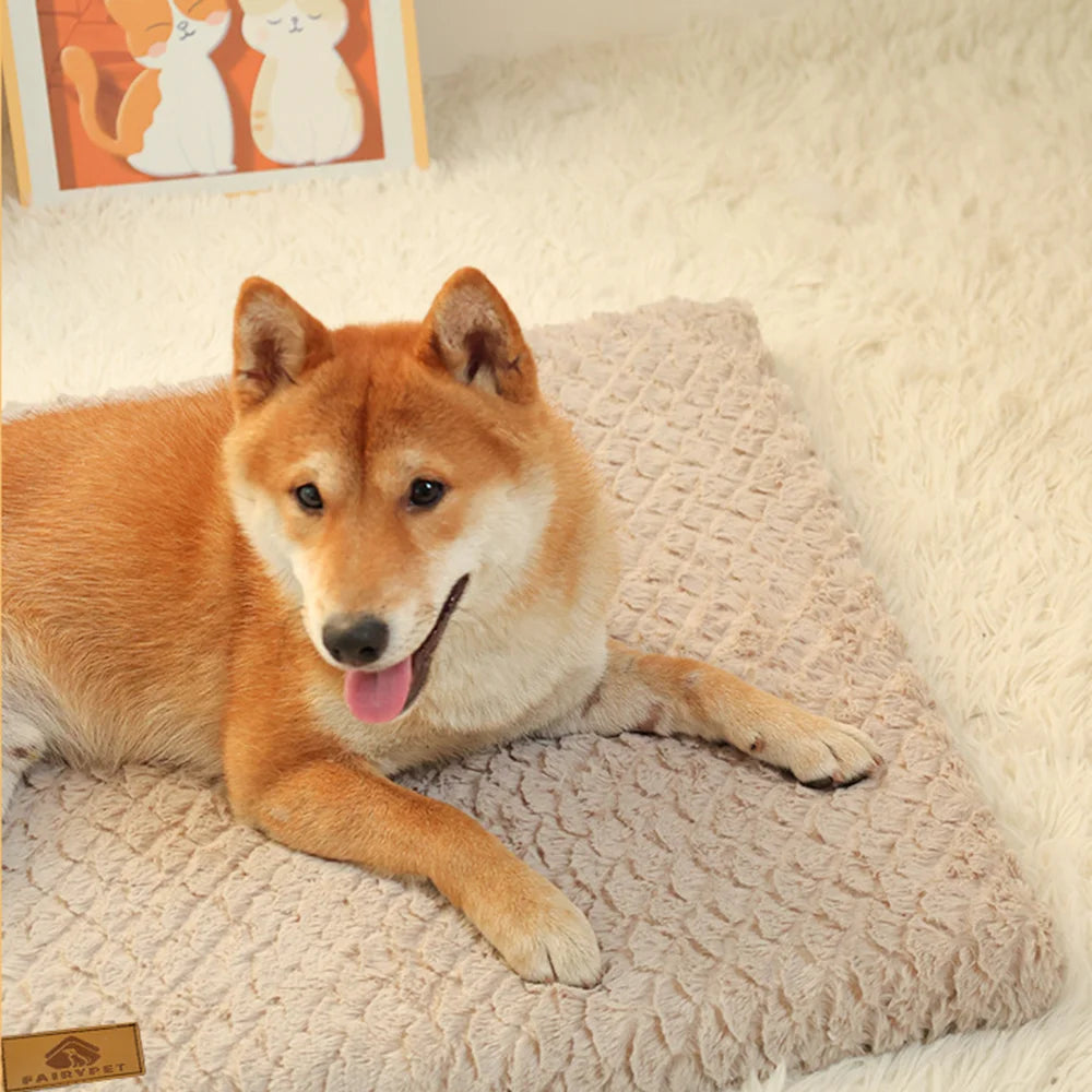 Orthopedic Dog Crate Mat – Washable Faux Fur Pet Bed Pad