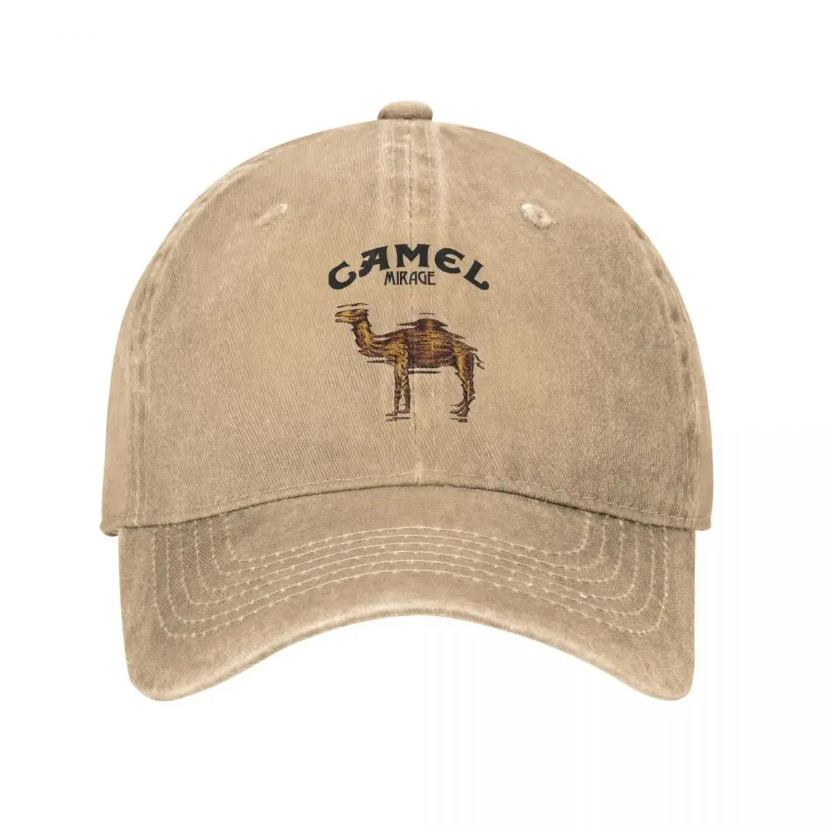 Camel Mirage Distressed Washed Baseball Cap – Unisex Adjustable Hat