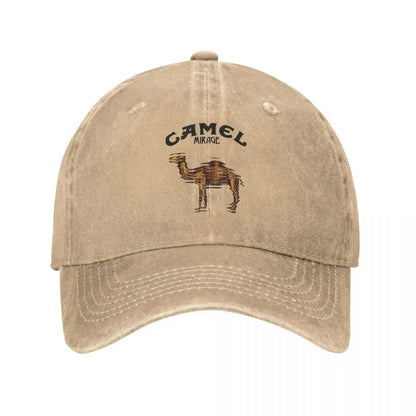 Camel Mirage Distressed Washed Baseball Cap – Unisex Adjustable Hat