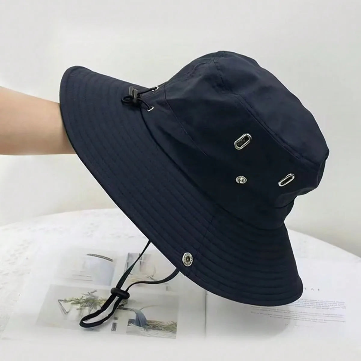 Wide Brim Bucket Hat – UV Protection Outdoor Sun Hat
