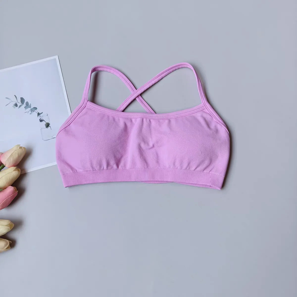 Seamless Racerback Sports Bra – Breathable Yoga & Gym Top for Women