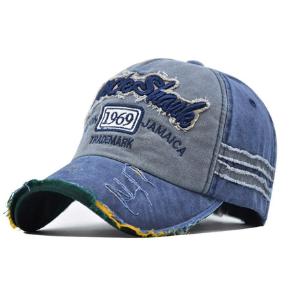 Vintage Baseball Cap – 1969 Embroidered Washed Cotton Snapback, Unisex