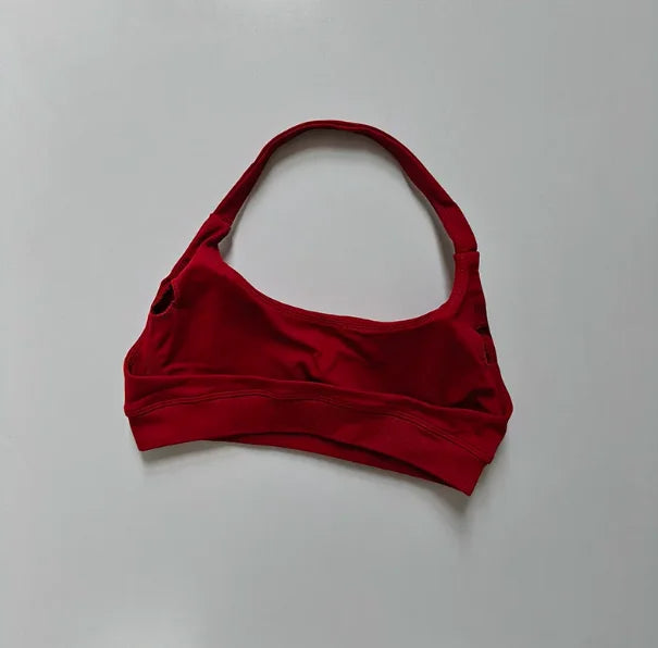 Seamless Padded Sports Bra – Backless Halter Crop Top for Women