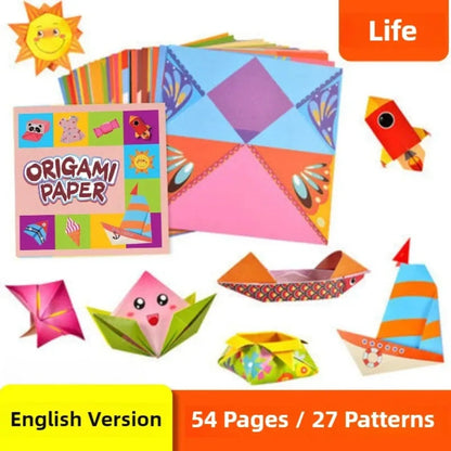 Kids Origami Paper Craft Kit – 54 & 108 Pages DIY Folding Book