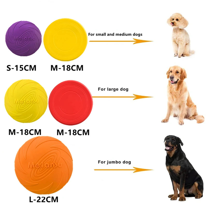 Dog Frisbee Rubber Flying Disc Toy – Bite-Resistant Outdoor Training Disc for Dogs